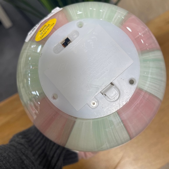 Pink & White Striped LED Light Up Glass Easter Egg, 8” NWT - Picture 6 of 7